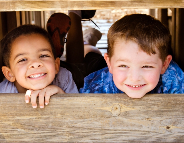 Two boys smiling