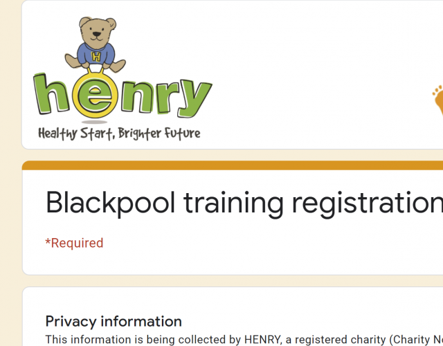 Training Registration Example