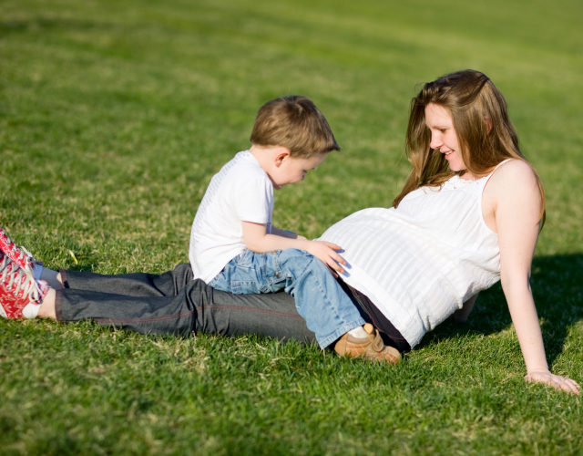 Pregnant lady with little boy