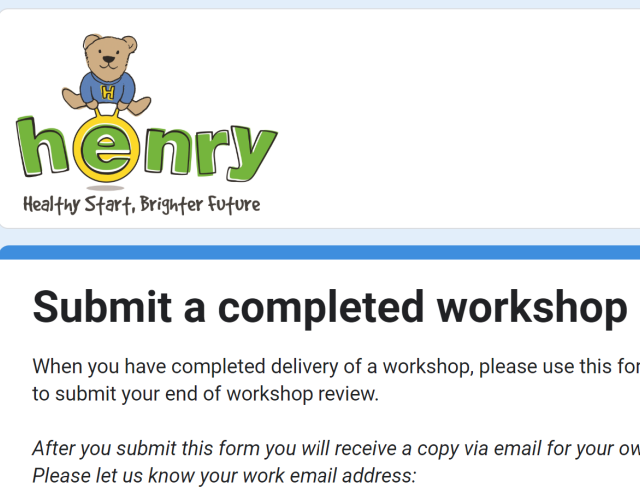 Submit a completed workshop