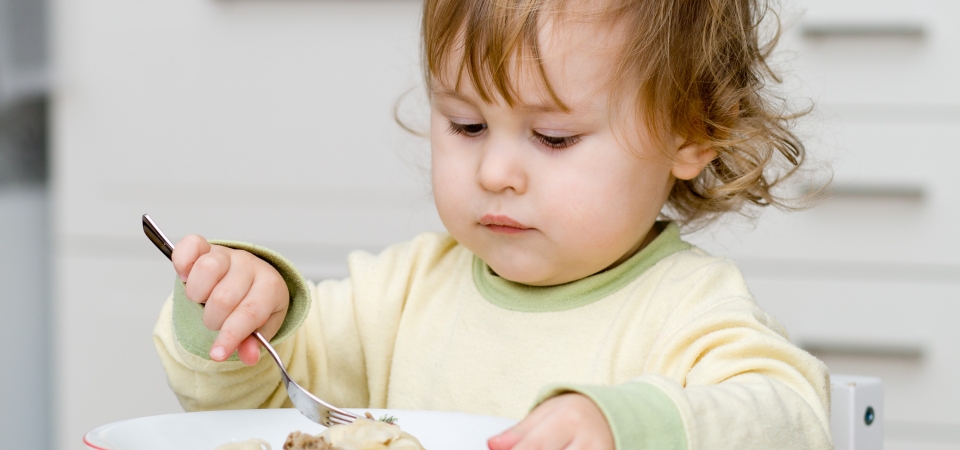 Child eating dinner