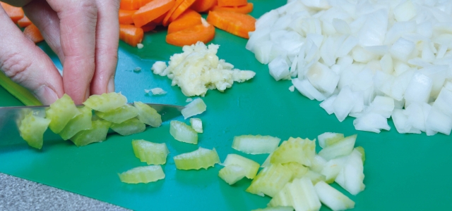 Chopping vegetables