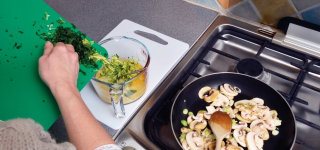 mushrooms in pan