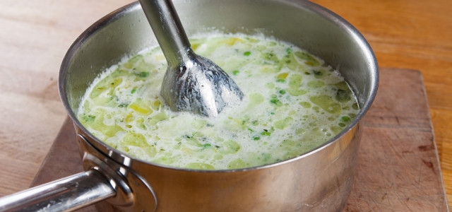 Leek, potato and pea soup 2